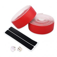 DRBIKE Foam Handlebar Tape for Road Bike & Fixed Gear  Bar Tape Wrap with 2 Plug for Cycling (Black Red) - B07CC3ZV16